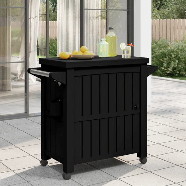 Vidaxl 3 In 1 Serving Cart Black Polypropylene Kitchen Carts