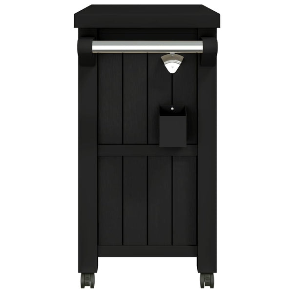 Vidaxl 3 In 1 Serving Cart Black Polypropylene Kitchen Carts