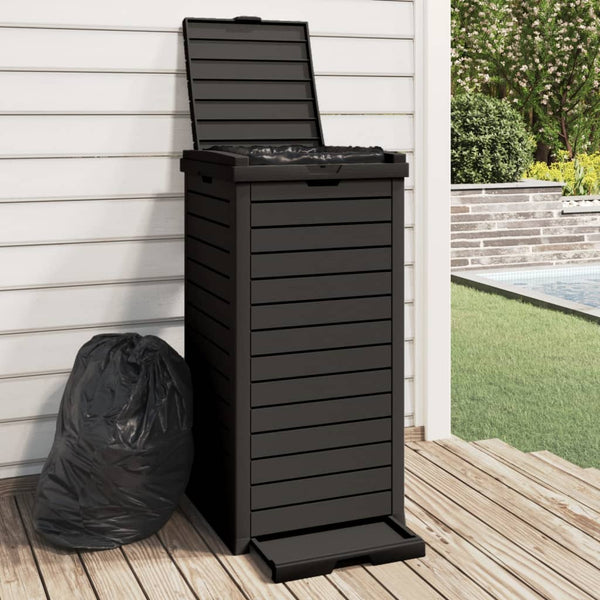 Outdoor Garbage Bin Black 41X41x86 Cm Polypropylene Rubbish Bins