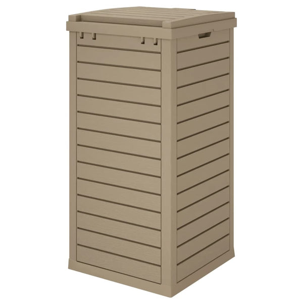 Outdoor Garbage Bin Light Brown 41X41x86 Cm Polypropylene Rubbish Bins