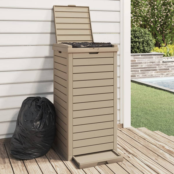 Outdoor Garbage Bin Light Brown 41X41x86 Cm Polypropylene Rubbish Bins