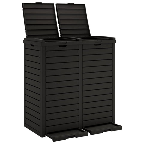 Outdoor Garbage Bin Black 78X41x86 Cm Polypropylene Rubbish Bins