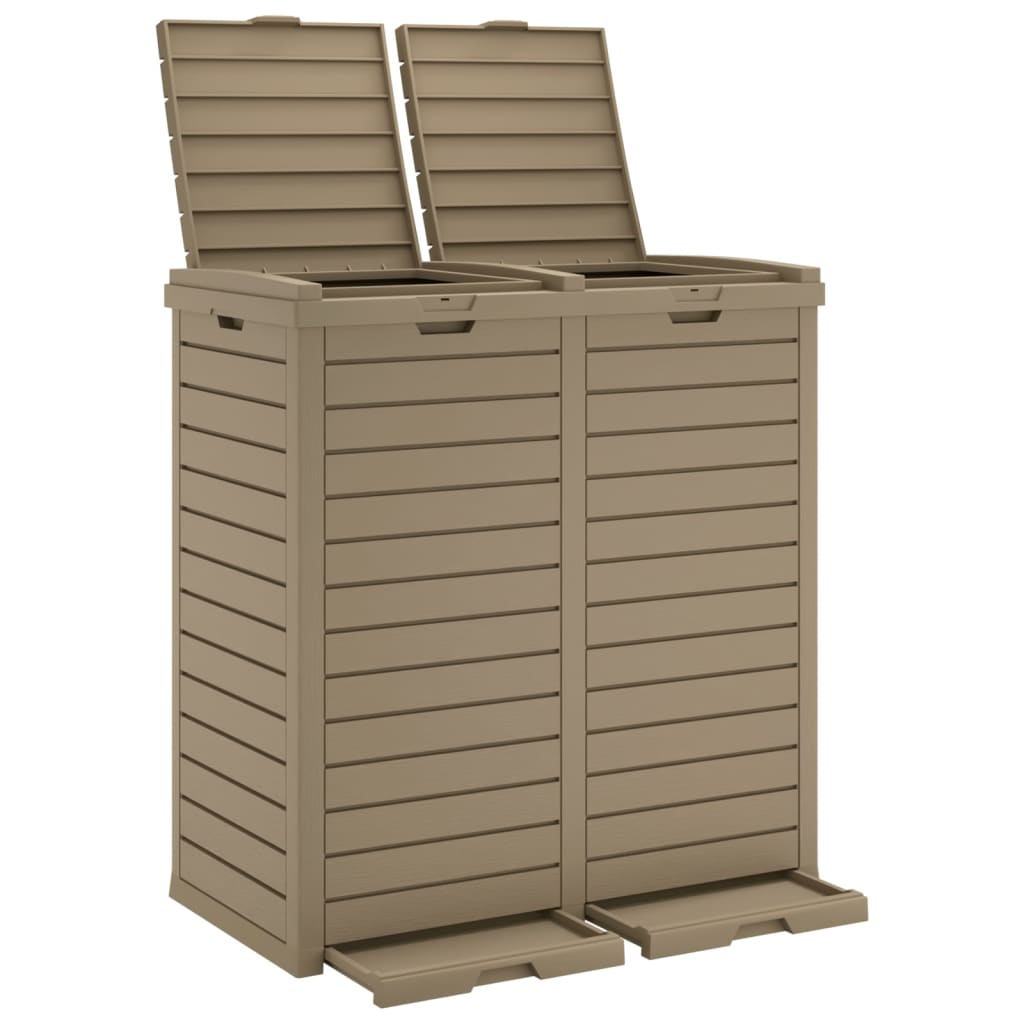 Outdoor Garbage Bin Light Brown 78X41x86 Cm Polypropylene Rubbish Bins