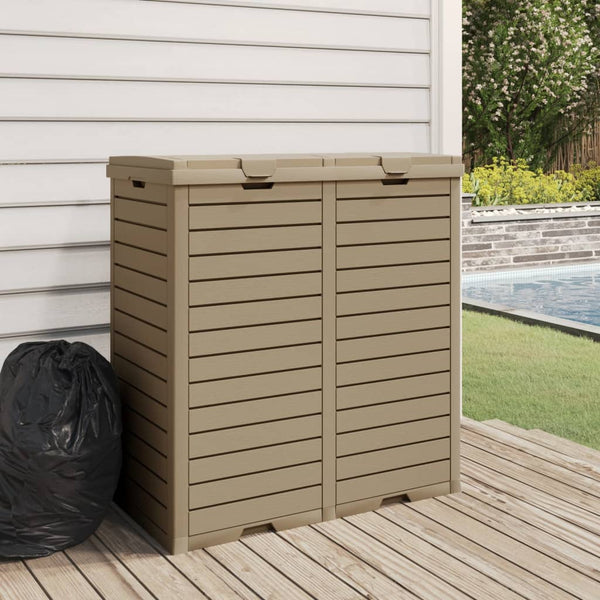 Outdoor Garbage Bin Light Brown 78X41x86 Cm Polypropylene Rubbish Bins