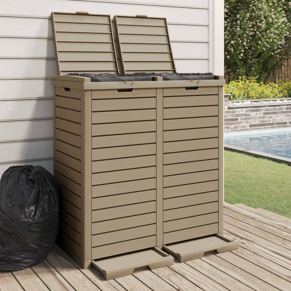 Outdoor Garbage Bin Light Brown 78X41x86 Cm Polypropylene Rubbish Bins