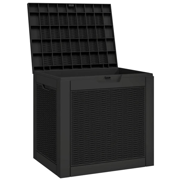 Garden Storage Box Black 55.5X43x53 Cm Polypropylene Storage Boxes