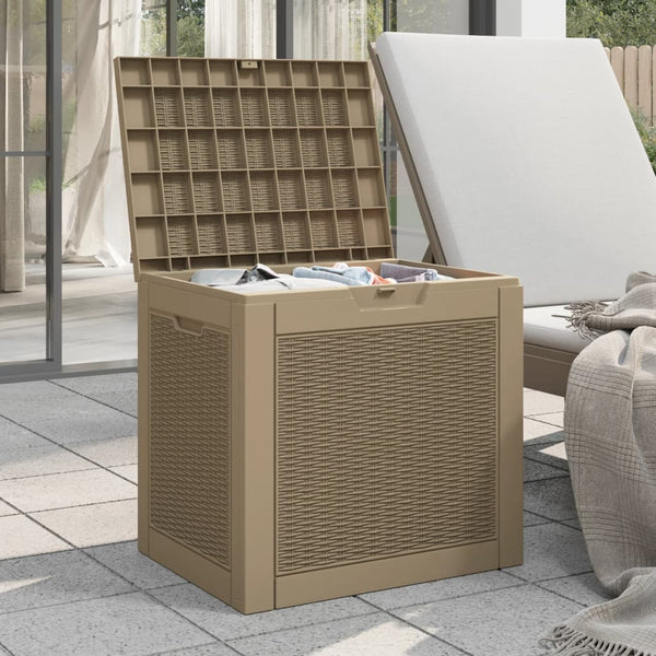 Garden Storage Box Light Brown 55.5X43x53 Cm Polypropylene Storage Boxes
