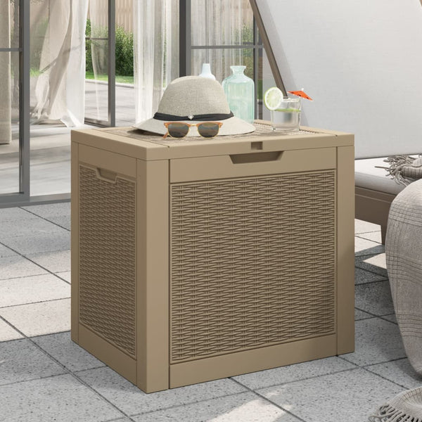Garden Storage Box Light Brown 55.5X43x53 Cm Polypropylene Storage Boxes