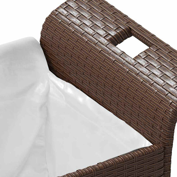 Garden Bench With Cushion Brown 116X46x57 Cm Poly Rattan Patio Benches