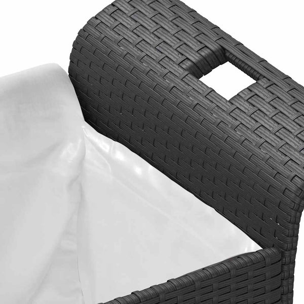 Garden Bench With Cushion Black 116X46x57 Cm Poly Rattan Patio Benches