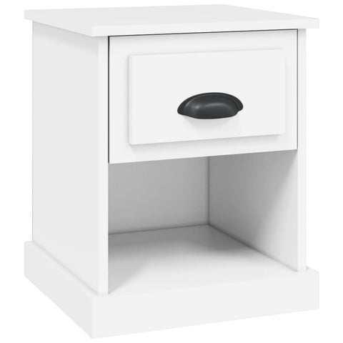 Bedside Cabinet White 39X39x47.5 Cm Engineered Wood Bedside Tables
