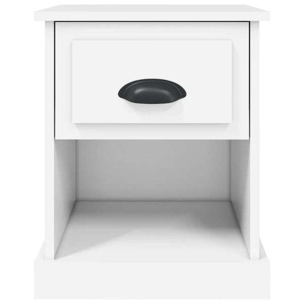 Bedside Cabinet White 39X39x47.5 Cm Engineered Wood Bedside Tables