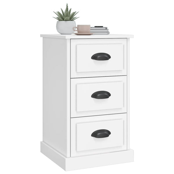 Bedside Cabinet White 39X39x67 Cm Engineered Wood Bedside Tables