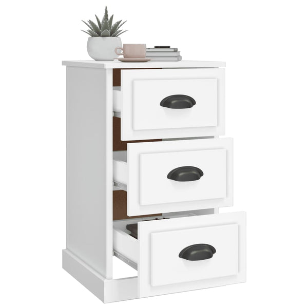 Bedside Cabinet White 39X39x67 Cm Engineered Wood Bedside Tables