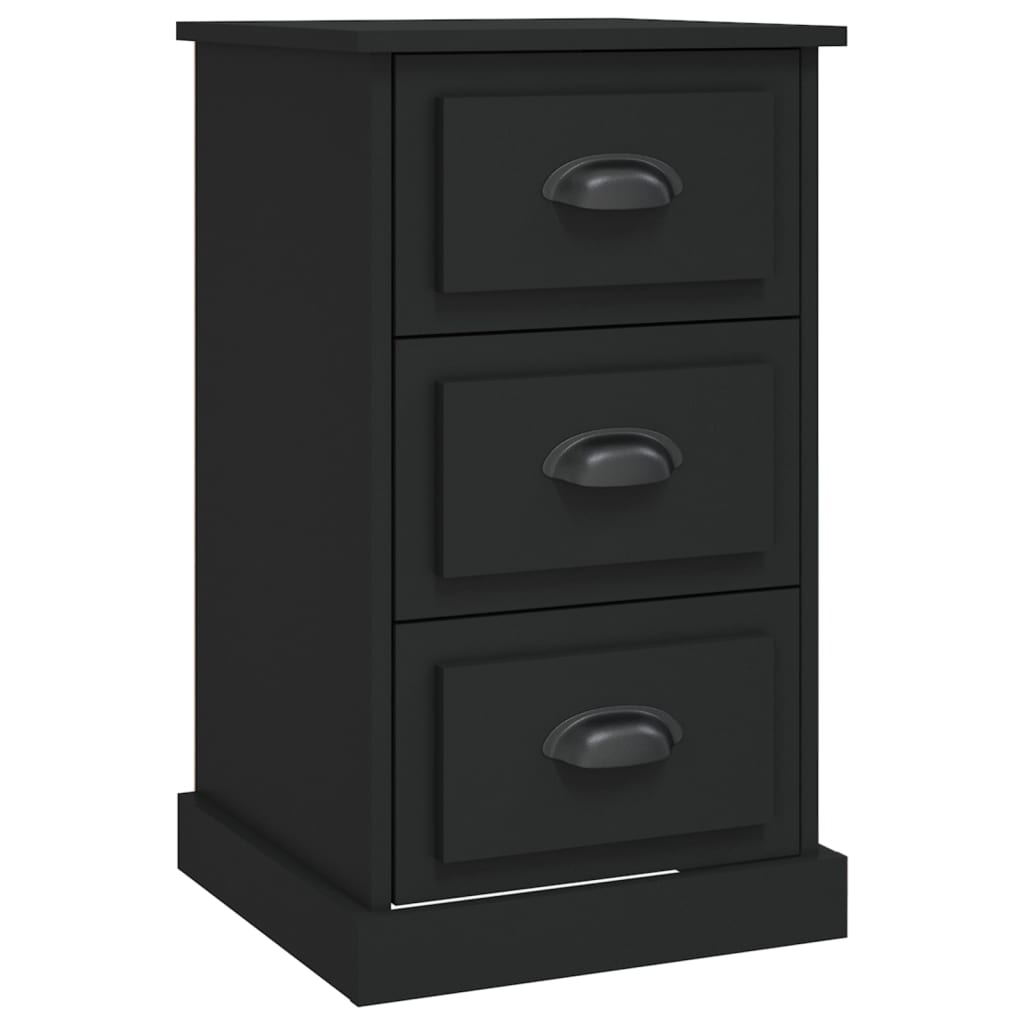 Bedside Cabinet Black 39X39x67 Cm Engineered Wood Bedside Tables