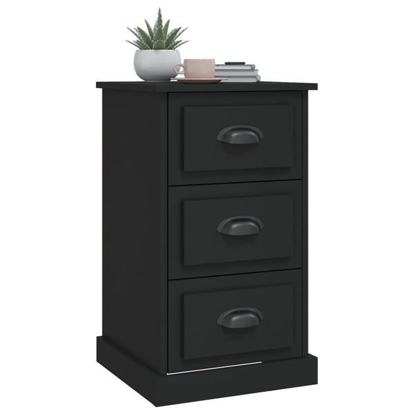 Bedside Cabinet Black 39X39x67 Cm Engineered Wood Bedside Tables