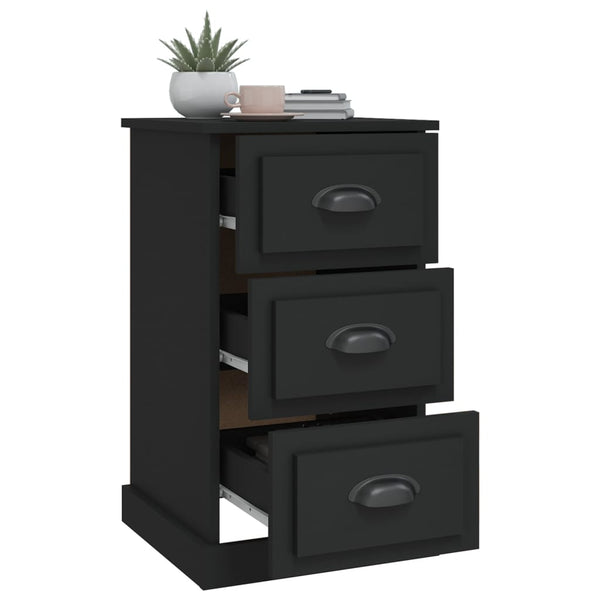 Bedside Cabinet Black 39X39x67 Cm Engineered Wood Bedside Tables