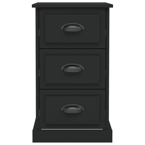 Bedside Cabinet Black 39X39x67 Cm Engineered Wood Bedside Tables