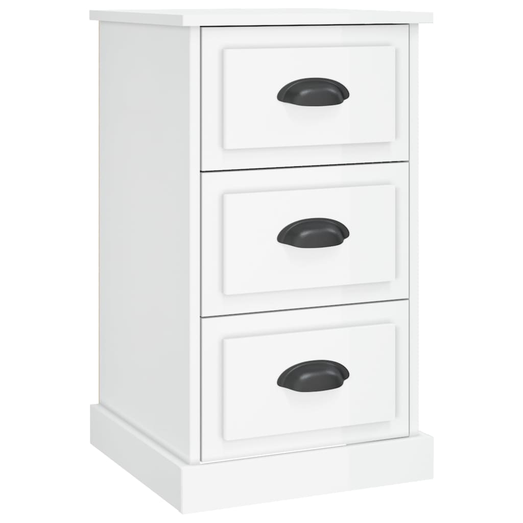 Bedside Cabinet High Gloss White 39X39x67 Cm Engineered Wood Bedside Tables