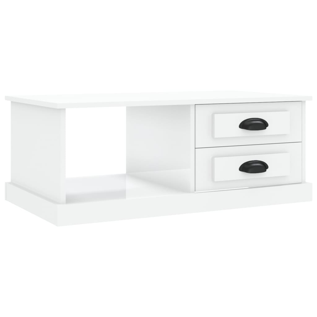 Coffee Table High Gloss White 90X50x35 Cm Engineered Wood Coffee Tables