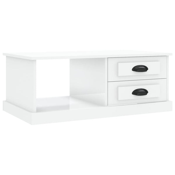 Coffee Table High Gloss White 90X50x35 Cm Engineered Wood Coffee Tables