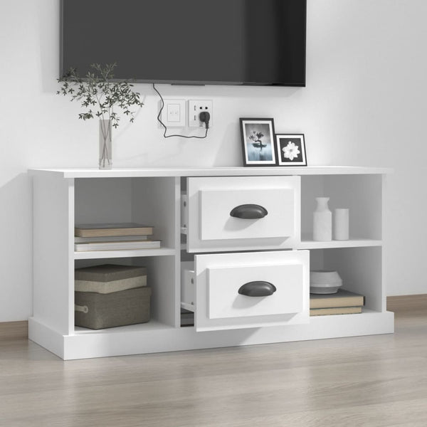 Tv Cabinet White 99.5X35.5X48 Cm Engineered Wood Tv Stands & Mounts