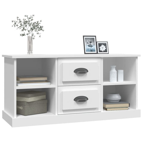 Tv Cabinet White 99.5X35.5X48 Cm Engineered Wood Tv Stands & Mounts