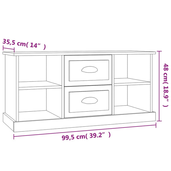 Tv Cabinet White 99.5X35.5X48 Cm Engineered Wood Tv Stands & Mounts