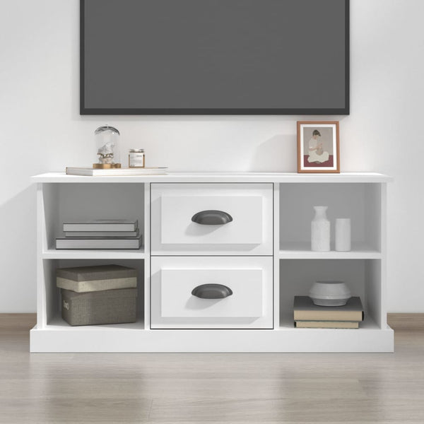 Tv Cabinet White 99.5X35.5X48 Cm Engineered Wood Tv Stands & Mounts