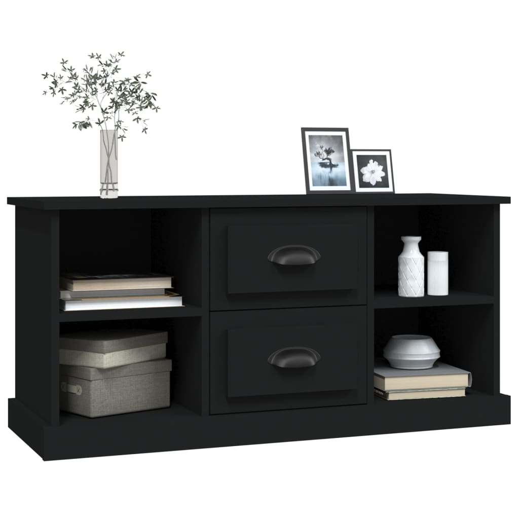 Tv Cabinet Black 99.5X35.5X48 Cm Engineered Wood Tv Stands & Mounts