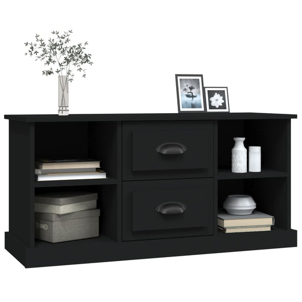 Tv Cabinet Black 99.5X35.5X48 Cm Engineered Wood Tv Stands & Mounts