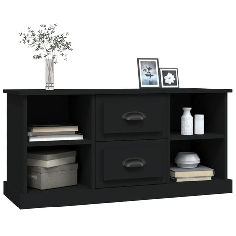 Tv Cabinet Black 99.5X35.5X48 Cm Engineered Wood Tv Stands & Mounts