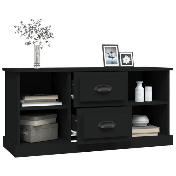 Tv Cabinet Black 99.5X35.5X48 Cm Engineered Wood Tv Stands & Mounts