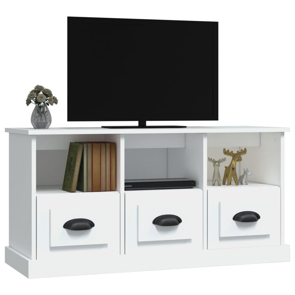 Tv Cabinet White 100X35x50 Cm Engineered Wood Tv Stands & Mounts