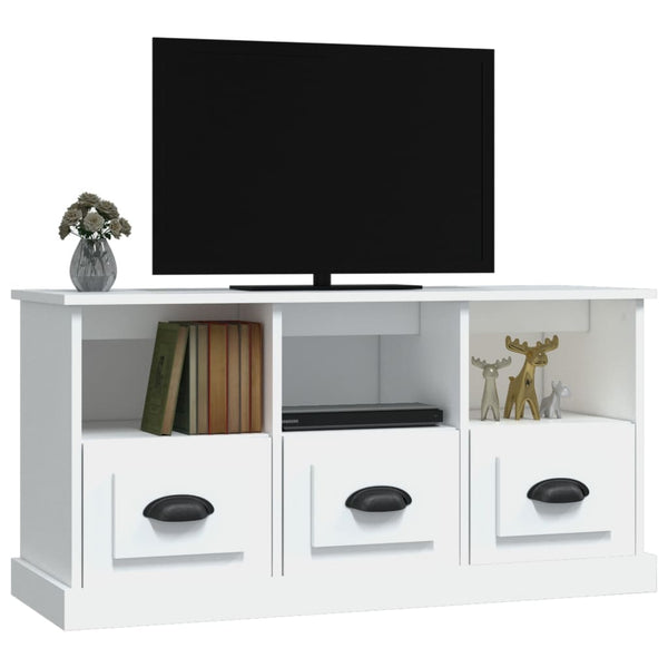 Tv Cabinet White 100X35x50 Cm Engineered Wood Tv Stands & Mounts