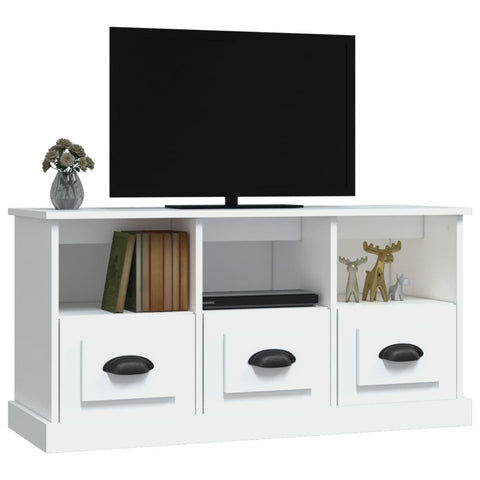 Tv Cabinet White 100X35x50 Cm Engineered Wood Tv Stands & Mounts