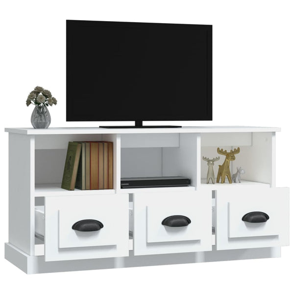 Tv Cabinet White 100X35x50 Cm Engineered Wood Tv Stands & Mounts