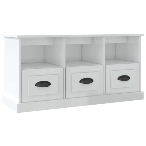 Tv Cabinet High Gloss White 100X35x50 Cm Engineered Wood Tv Stands & Mounts