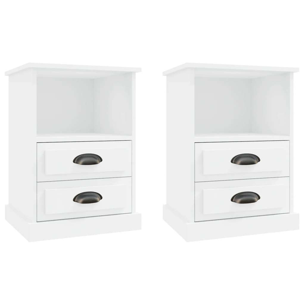 Bedside Cabinets 2 Pcs White 43X36x60 Cm Bedside Tables
