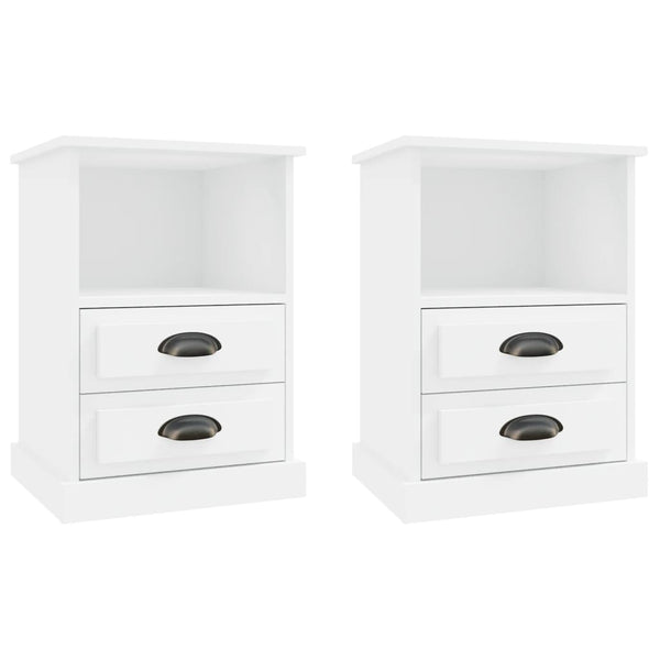 Bedside Cabinets 2 Pcs White 43X36x60 Cm Bedside Tables