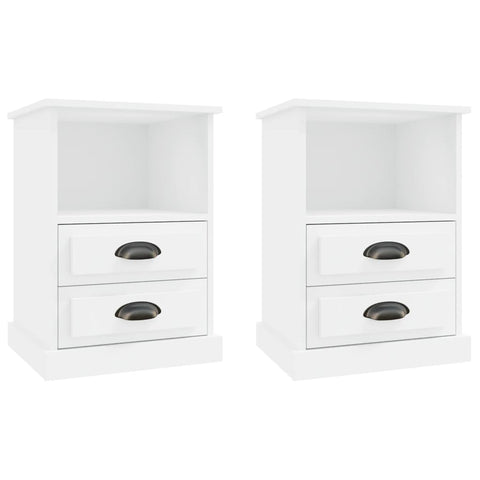 Bedside Cabinets 2 Pcs White 43X36x60 Cm Bedside Tables