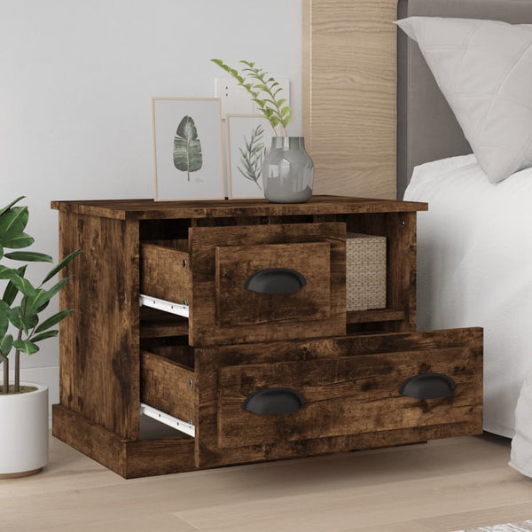 Bedside Cabinet Smoked Oak 60X39x45 Cm Bedside Tables