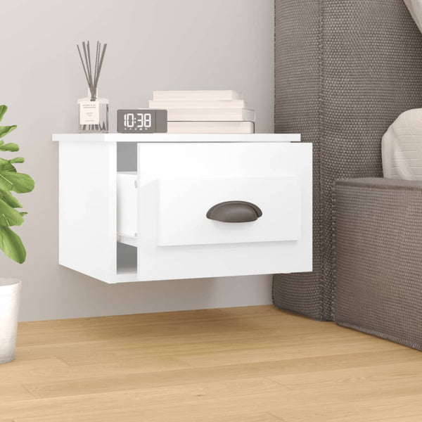 Wall Mounted Bedside Cabinet White 41.5X36x28cm Bedside Tables