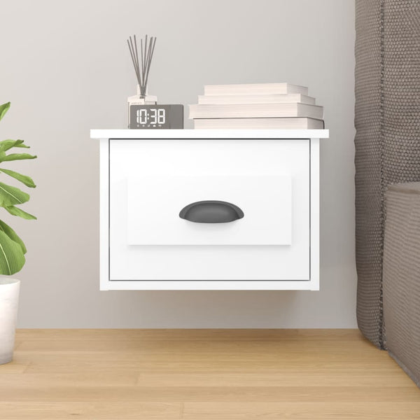 Wall Mounted Bedside Cabinet White 41.5X36x28cm Bedside Tables