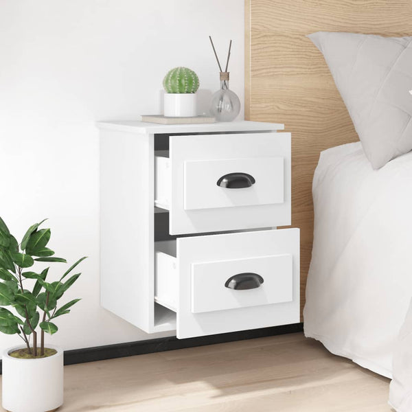 Wall Mounted Bedside Cabinets 2 Pcs White 41.5X36x53cm Bedside Tables
