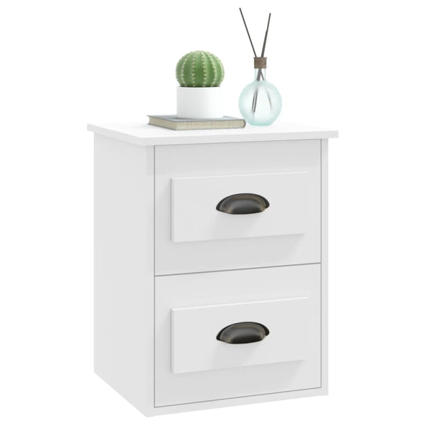 Wall Mounted Bedside Cabinets 2 Pcs White 41.5X36x53cm Bedside Tables