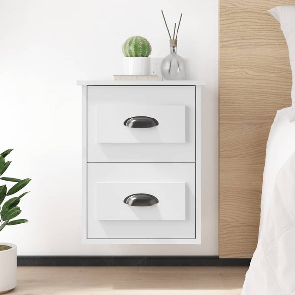 Wall Mounted Bedside Cabinets 2 Pcs White 41.5X36x53cm Bedside Tables