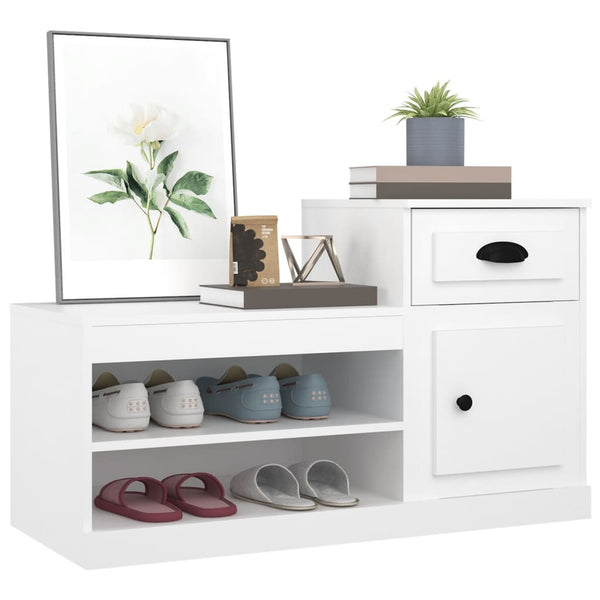 Shoe Cabinet White 100X42x60 Cm Engineered Wood Shoe Cabinets