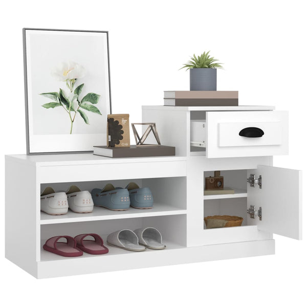 Shoe Cabinet White 100X42x60 Cm Engineered Wood Shoe Cabinets