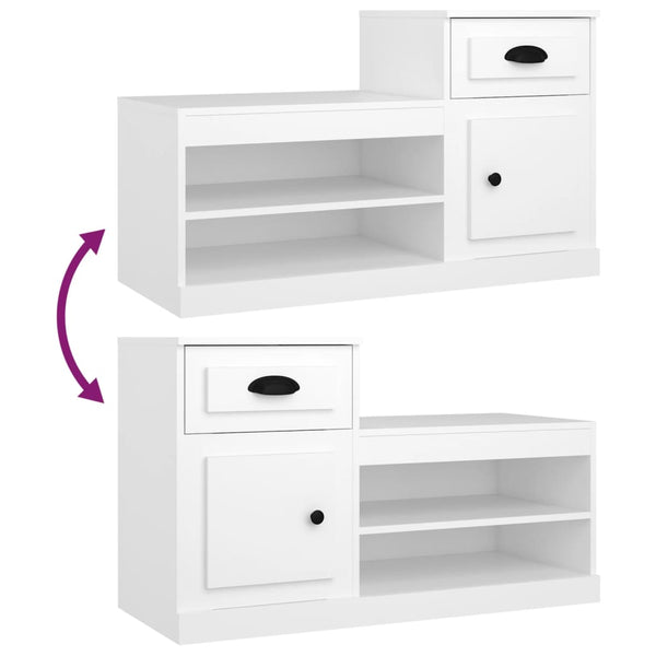 Shoe Cabinet White 100X42x60 Cm Engineered Wood Shoe Cabinets